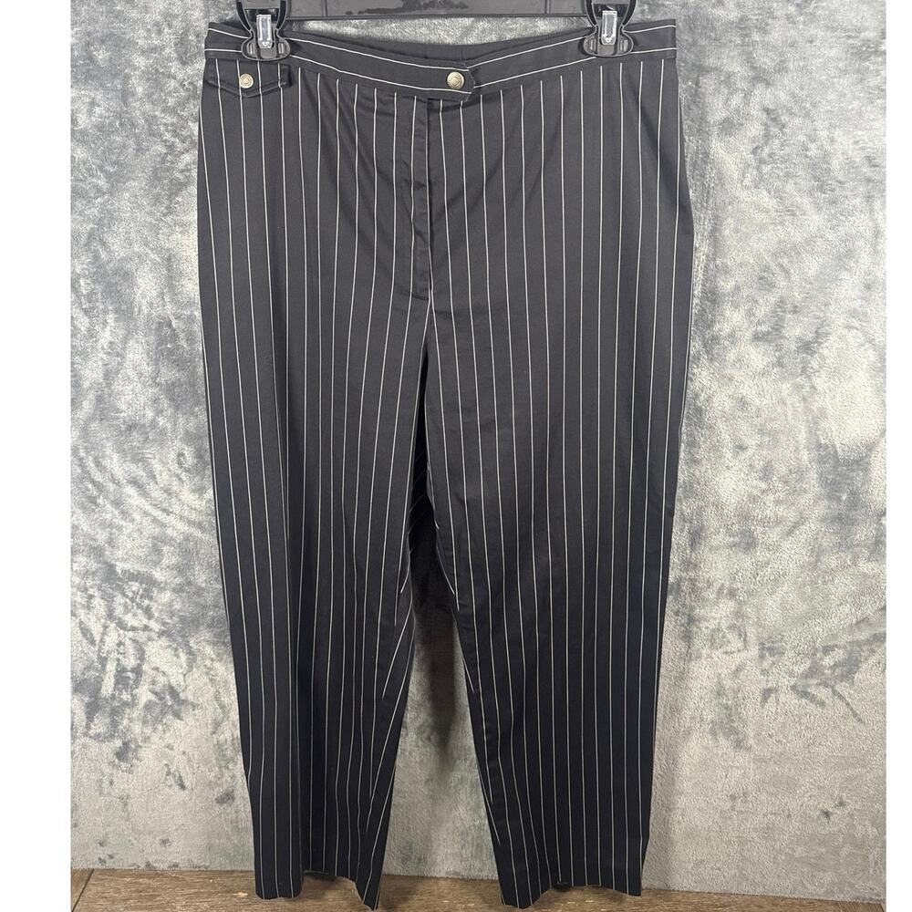 VTG 90s/Y2K Lauren Ralph Lauren Women’s Pinstripe Trousers Black/White size 16